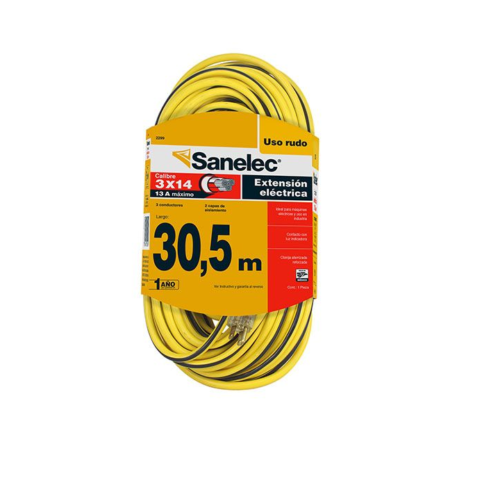 EXTENSION ELECTRICA DE 30.5 MTS, CAL. 14/3, USO RUDO