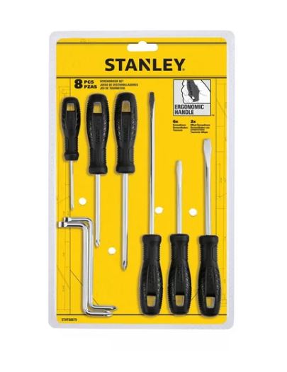 JUEGO DE DESARMADORES, 8 PZAS, BASIC  STANLEY