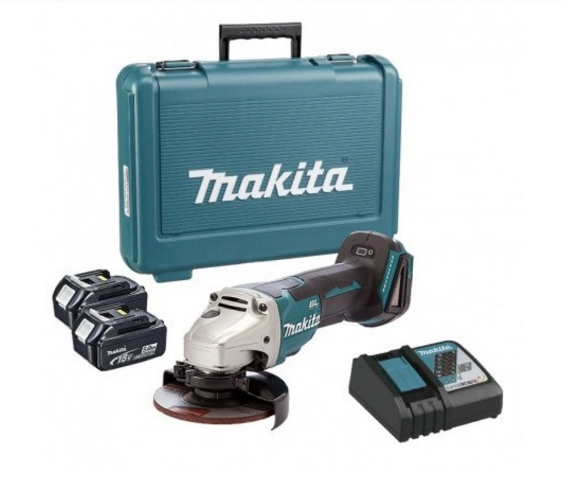 ESMERILADORA ANGULAR DE 4-1/2", 18V LXT, 2 BAT. 5.0 Ah, CARGADOR Y ESTUCHE. 8,500 RPM