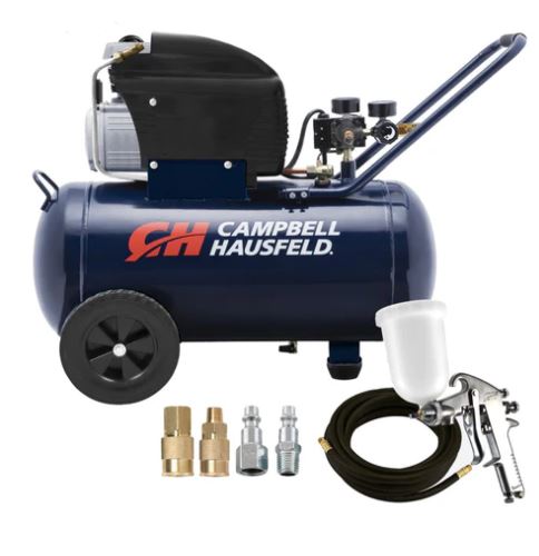 COMPRESOR DE AIRE 50 L, 2HP, 4.9 CFM @ 40 PSI, 3.2 CFM @ 90 PSI, CON PISTOLA P/PINTAR, CH