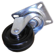 RUEDA DE HULE DE 2-1/2", NEGRA, BASE GIRATORIA