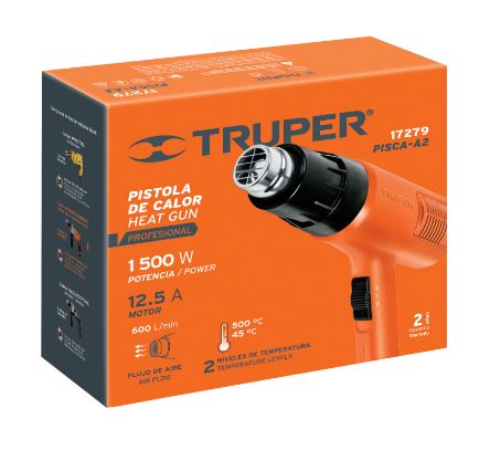 PISTOLA DE CALOR DE 1500W PROFESIONAL TRUPER