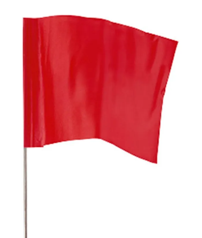 BANDERA DE ESTACA 3-1/2" ROJA EMPIRE 100 PACK