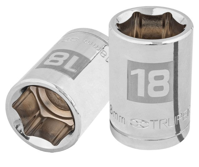 DADO DE 18 mm, CUADRO DE 1/2", 6 PUNTAS, D-1218-M