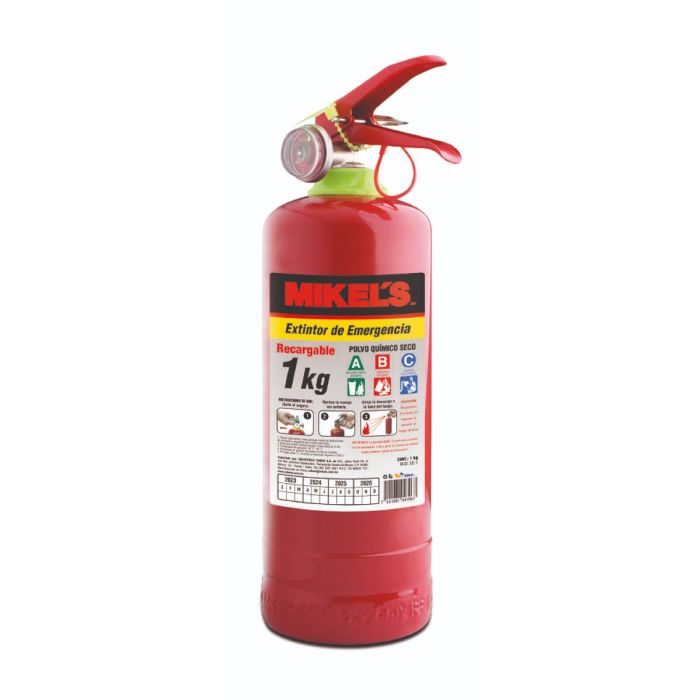 Extintor de emergencia rojo de 1 kg MIKE'S con manguera y asa de transporte