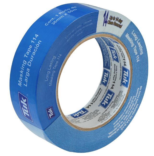 CINTA MASKING AZUL, 1-1/2" X 50 MTS, TUK