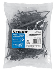 Bolsa de tornillos combinados Phillips cuadrado #8 x 2-1/2, marca FIER0