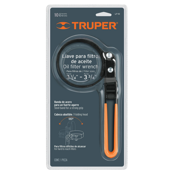 LLAVE DE BANDA METALICA PARA FILTRO DE ACEITE, 3-3/4"
