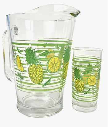 JUEGO PARA BEBIDAS DE CRISTAL 7 PZ (PIÑAS)