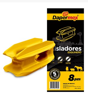 AISLADOR PARA CERCO ELECTRICO ESQUINERO DAPERMEX 8 PIEZAS