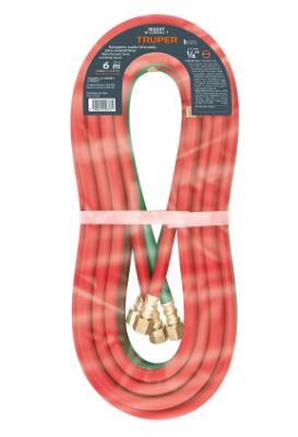 MANGUERA CUATA PARA OXIACETILENO REFORZADA, 6 m