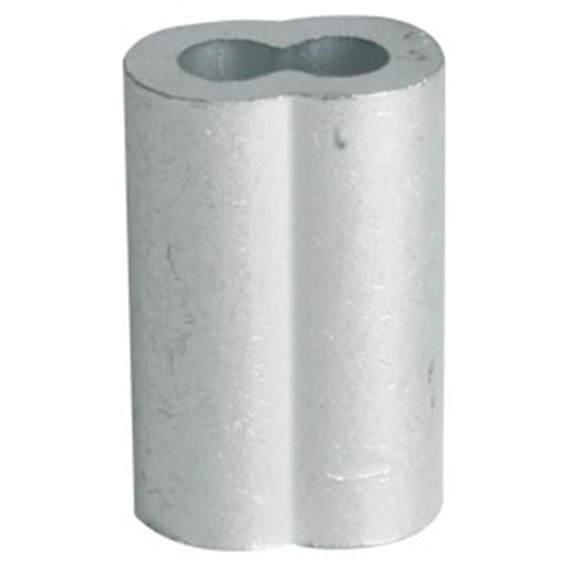 Casquillo doble de aluminio 1/4", cilíndrico con dos orificios