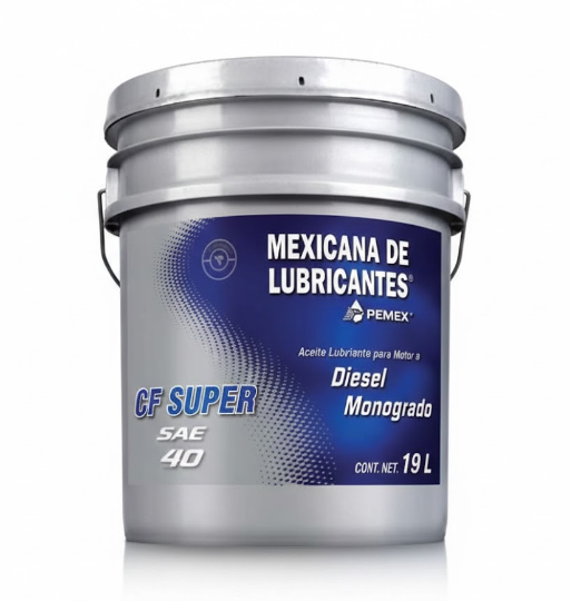 ACEITE PARA MOTOR DIESEL, MEXICANA DE LUBRICANTES CF SUPER MONOGRADO SAE 40, 19 L