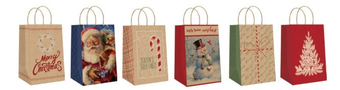 BOLSA DE PAPEL PARA REGALO 5.875 x 8.25 NAVIDEÑA