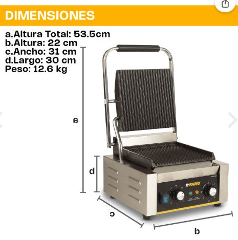 PLANCHA PANINI 1780 W  50° a 300° C RHINO