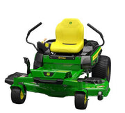 Cortacésped tractor John Deere ZTrak de giro cero, asiento amarillo y manillares negros