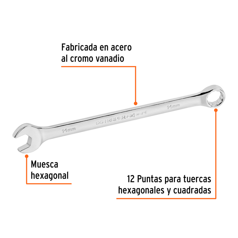 LLAVE COMBINADA MILIMETRICA 14 mm, XL-12