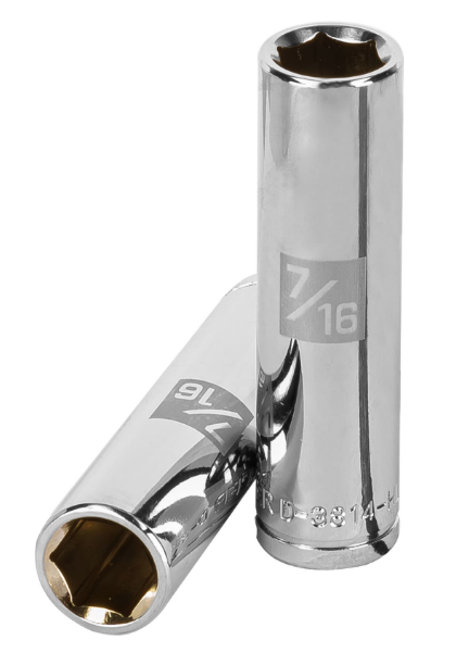 DADO DE 7/16", CUADRO DE 3/8", 6 PUNTAS LARGO, D-3814-HL