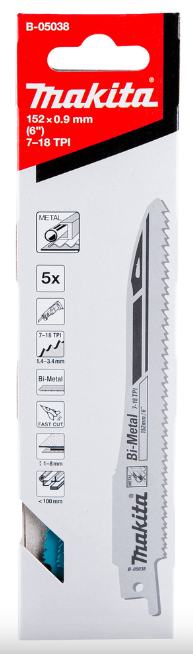 SEGUETA RECIPROCA SUPER EXPRESS PARA METAL 6?X18TPI? 2PZS