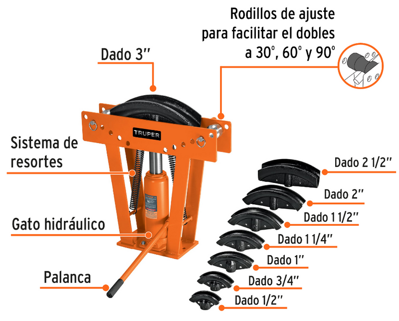 DOBLADOR DE TUBO HIDRÁULICO, 16 TONELADAS