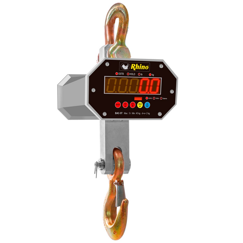 BASCULA DIGITAL COLGANTE RHINO, CAPACIDAD DE 5 TON