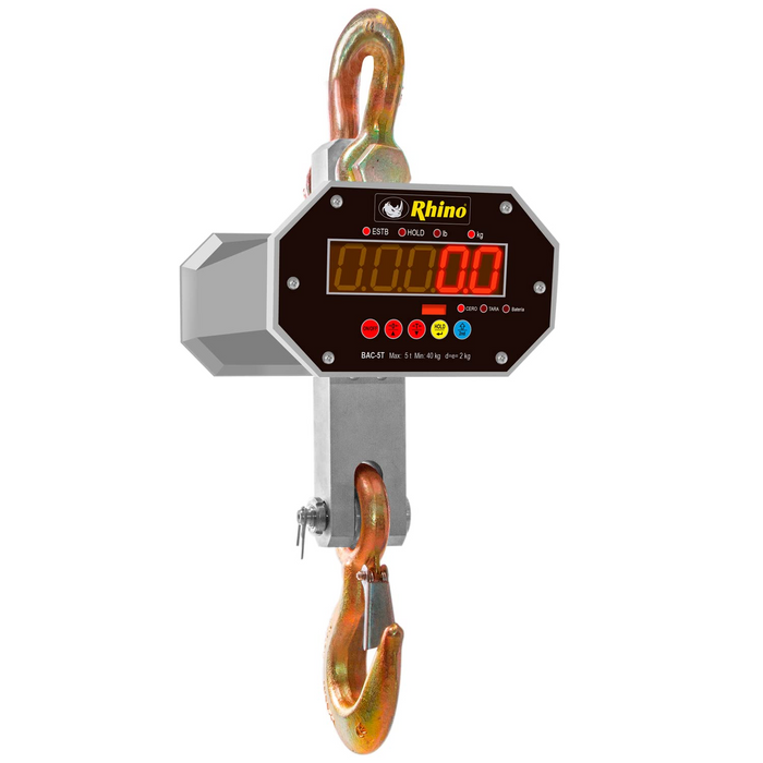 BASCULA DIGITAL COLGANTE RHINO, CAPACIDAD DE 5 TON
