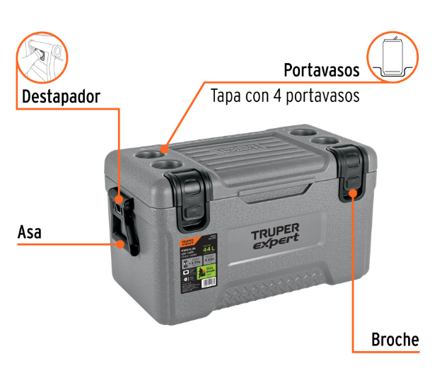 HIELERA EXPERT 45 LTS TRUPER GRIS