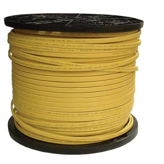 CABLE ELECTRICO DE 3 ALAMBRES ROMEX DE 12/2 AMARILLO (METRO)