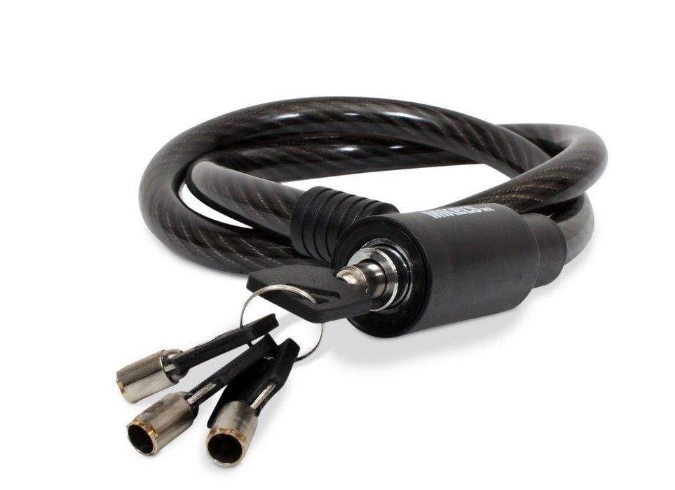 CABLE CANDADO FLEXIBLE 90 CM C/4 LLAVES DE SEGURIDAD