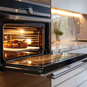 Foco incandescente 25 W para horno, interior del horno con luz encendida
