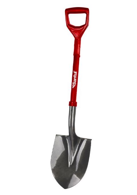 PALA REDONDA DE ACERO MANGO ROJO PLASTIFORZE SANTUL