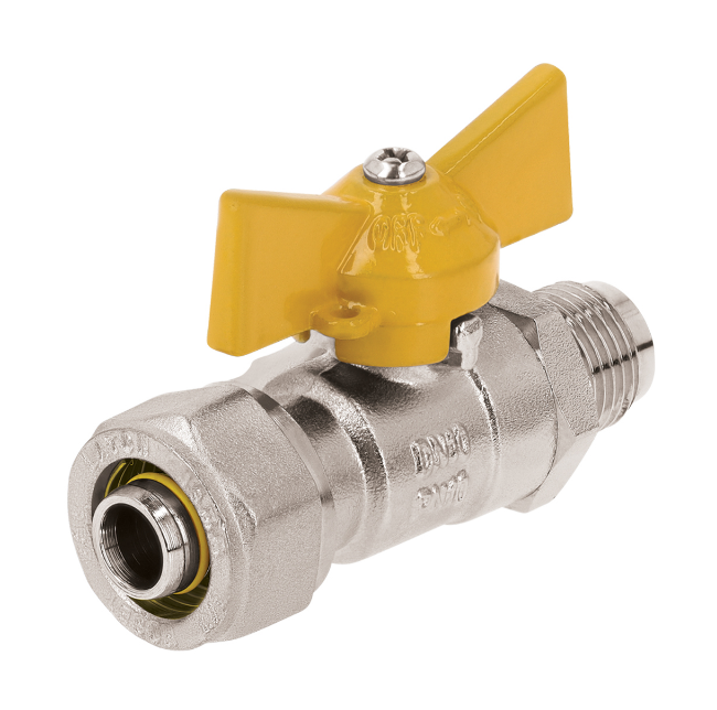 VALVULA DE ESFERA FLARE, 3/8" - 3/8", PE-AL-PE