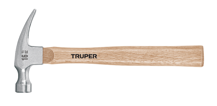 MARTILLO DE UÑA RECTA DE 16 oz, MANGO DE MADERA