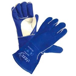 GUANTE DE CARNAZA PARA SOLDADOR AZUL  TALLA 10