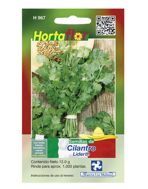 SOBRE DE SEMILLAS DE CILANTRO HORTAFLOR, CONTENIDO DE 12G
