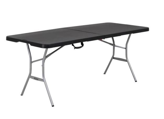 MESA DE PLASTICO 6 FT, PLEGABLE, RECTANGULAR, NEGRA, LIFETIME, SEMI COMERCIAL