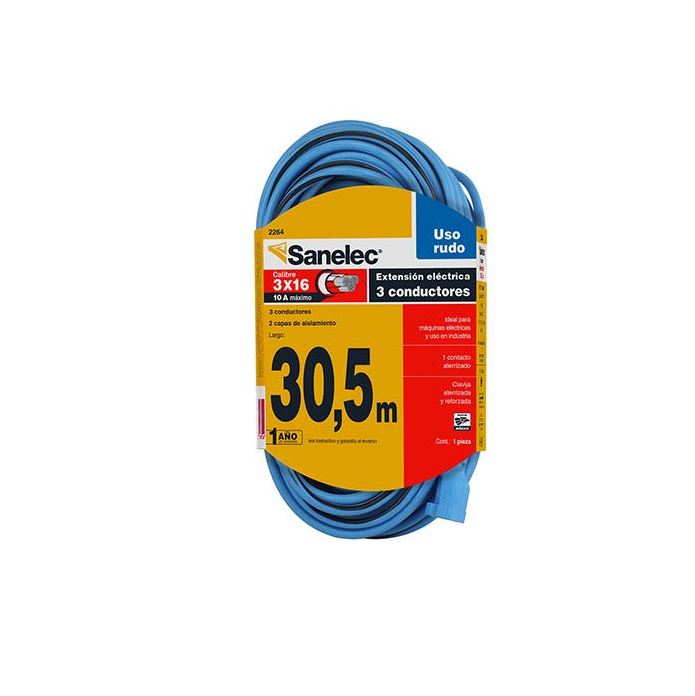 EXTENSION ELECTRICA DE 30.5 MTS, CAL. 16/3, USO RUDO