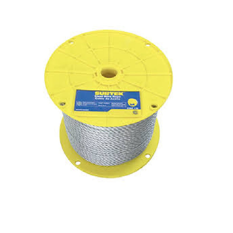 CABLE DE ACERO 1/8" X 76 MTS, CONSTRUCCION 7X19, FORRADO DE PVC (ROLLO 76 METROS)