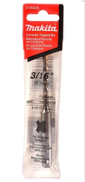 BROCA SDS-PLUS 3/16" X 4-1/2"  (1 PZA)