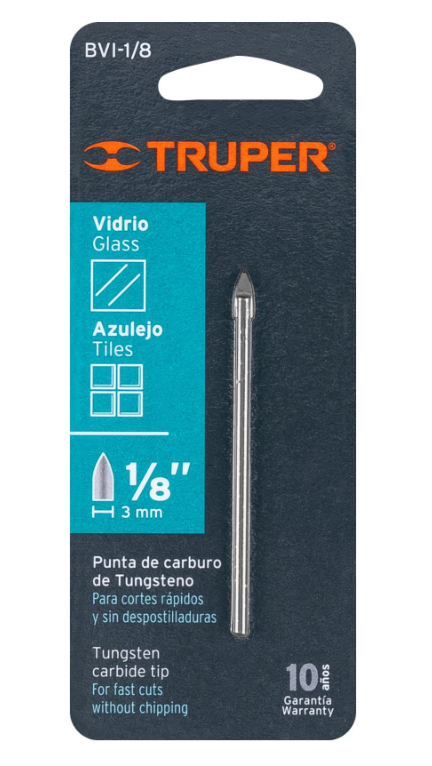 BROCA PARA VIDRIO Y AZULEJO 1/8"