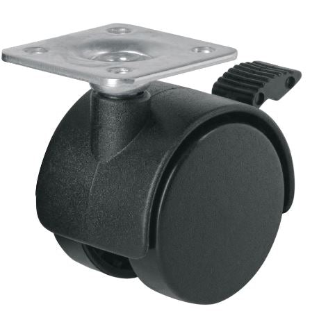 RODAJA TIPO YOYO CON PLACA 40 mm CON FRENO FIERO