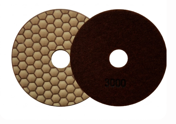 PAD DE DIAMANTE 4" GRANO 3000 CON VELCRO / USO EN SECO (PIEZA)