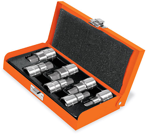 JUEGO DE 7 DADOS PUNTA HEXAGONAL, CUADRO 1/2" (1/4, 3/8,1/2,5/8,5/16,7/16 Y 9/16)