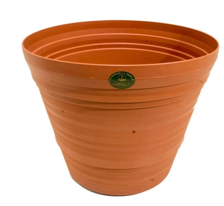 MACETA PLASTICA ARTESANAL 12" X 11" COLOR BARRO