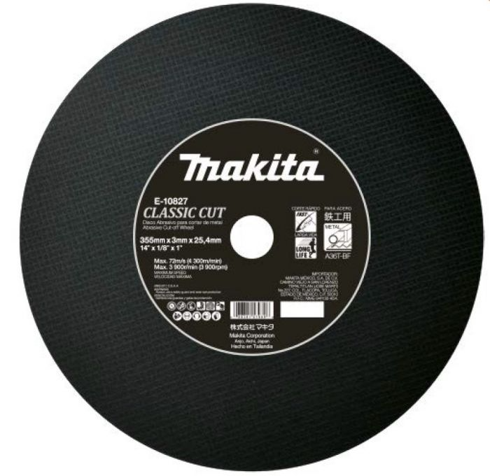 DISCO PARA CORTE DE METAL 14" (CBSSIC CUT) NEGRO CAJA CON 25 PZAS