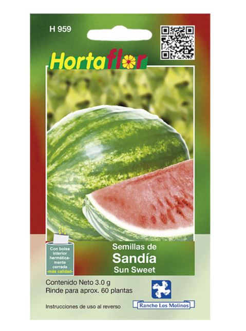 SOBRE DE SEMILLAS DE SANDIA SUN SWEET HORTAFLOR, CONTENIDO DE 3G
