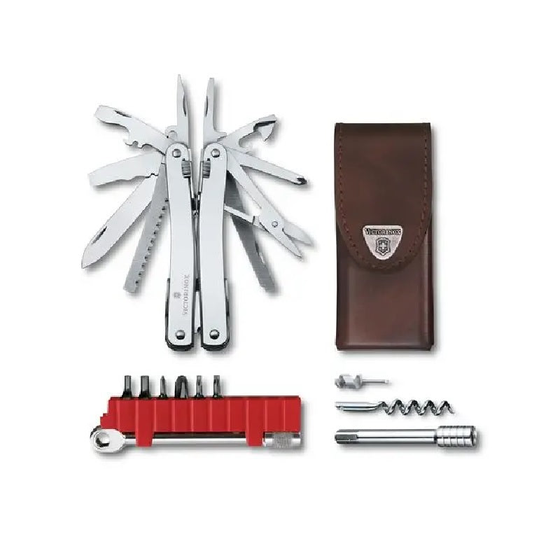 M-H SWISS TOOL SPIRIT X PLUS RATCHET, FUNDA DE PIEL, 39 USOS