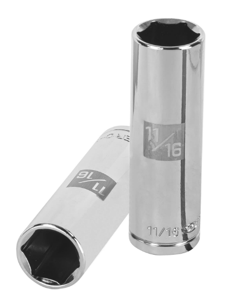DADO DE 11/16", CUADRO DE 1/2", 6 PUNTAS LARGO, D-1222-HL