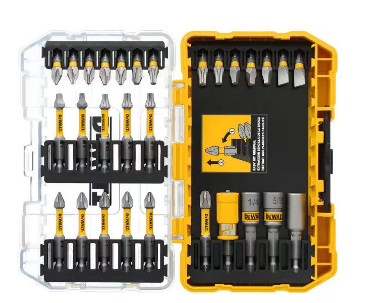 JUEGO DE PUNTAS HEXAGONALES 1/4" DE ACERO 30 PZ DEWALT