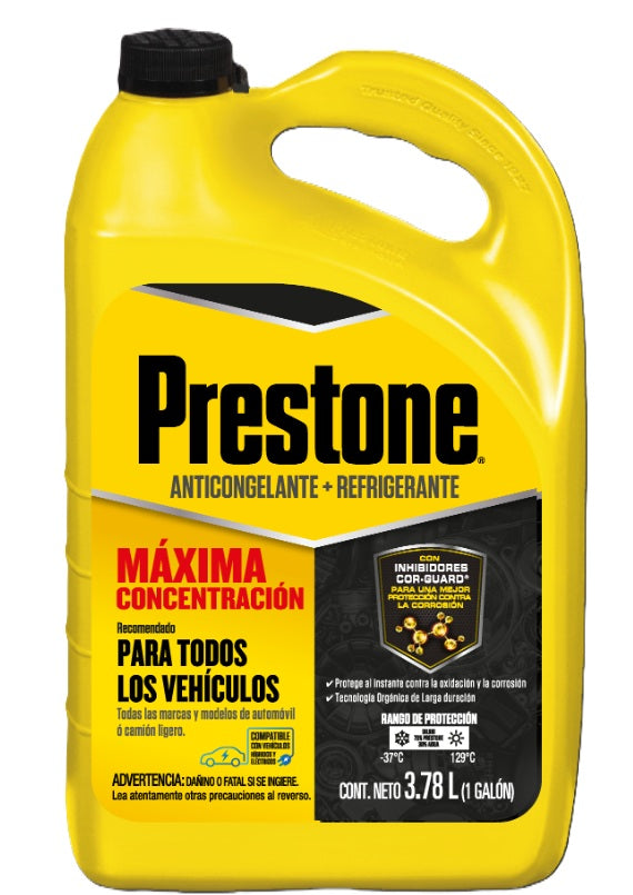 ANTICONGELANTE / REFRIGERANTE PRESTONE MAXIMA CONCENTRACION -37°C HASTA 129°C (GALON)
